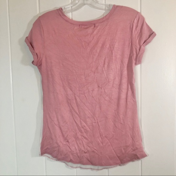 NYLON APPAREL Pink Hooray crystal scoop hem top. - Picture 5 of 5